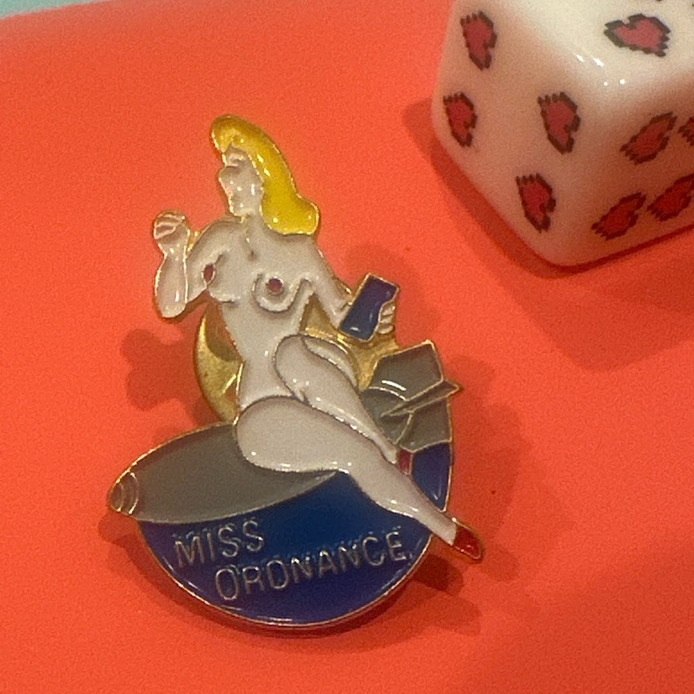 Miss Ordnance Enamel Brooch — Blue, White & Gold Pin